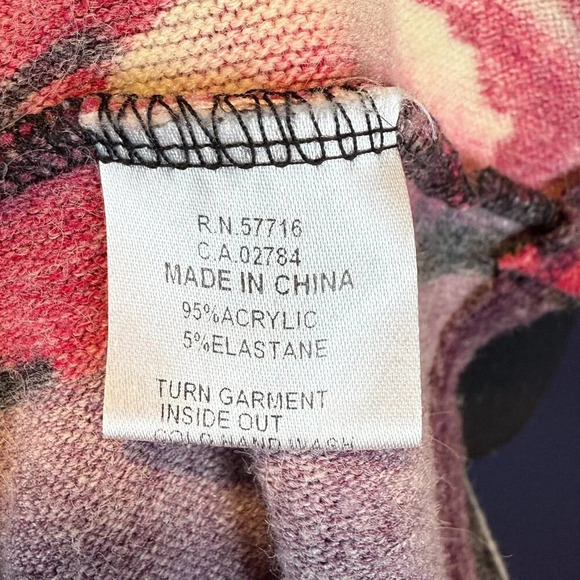 Papillon zebra print to floral print short sleeve sweater dress, size large - Picture 8 of 9